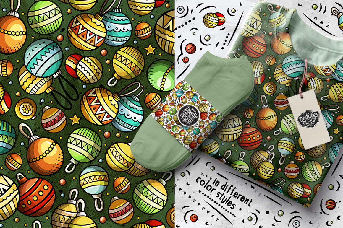 7 New Year Cartoon Seamless Patterns 7 New Year Cartoon Seamless Patterns