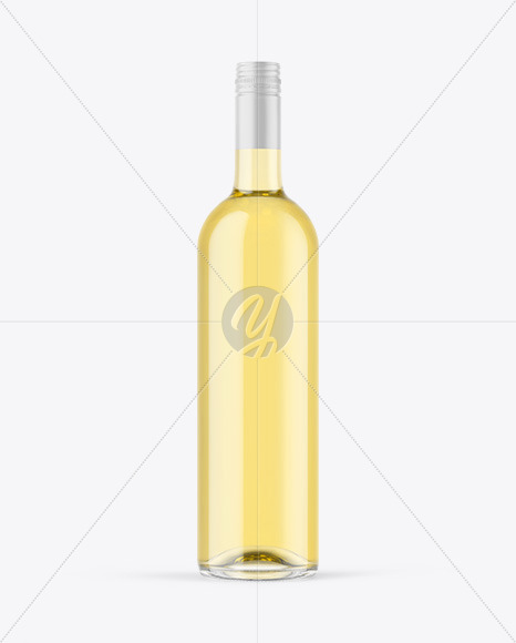 Clear Glass White Wine Bottle Mockup