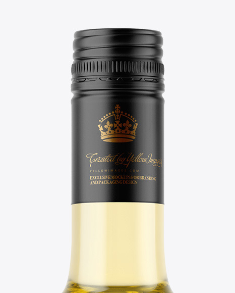 Clear Glass White Wine Bottle Mockup