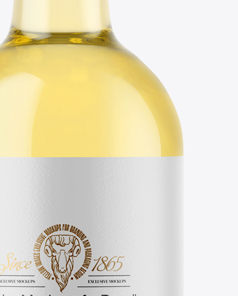 Clear Glass White Wine Bottle Mockup