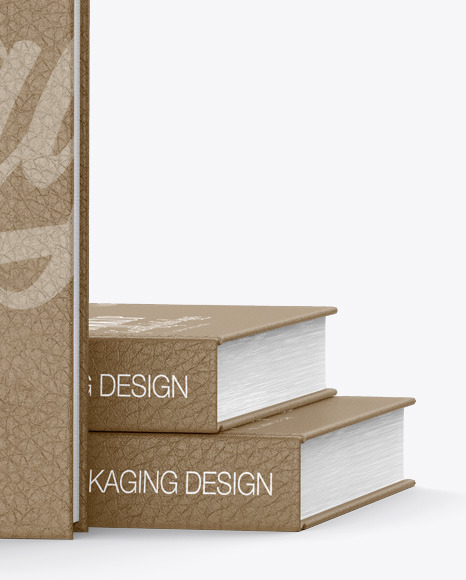 Hardcover Book w/ Leather Cover Mockup