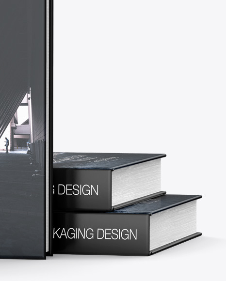 Hardcover Book w/ Matte Cover Mockup