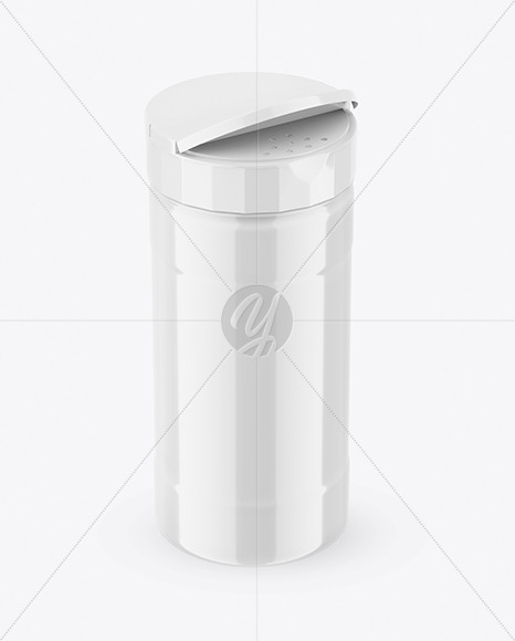 Opened Glossy Salt Jar Mockup