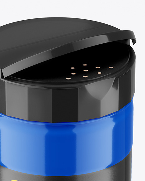 Opened Glossy Salt Jar Mockup