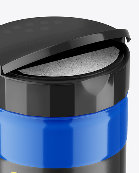 Opened Glossy Salt Jar Mockup