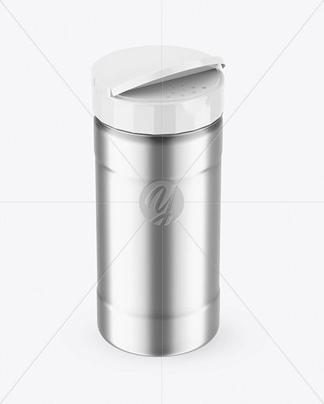 Opened Matte Metallic Salt Jar Mockup