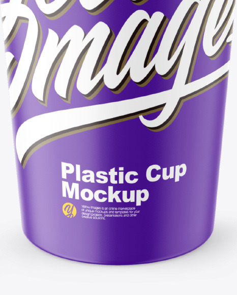 Matte Plastic Cup w/ Straw Mockup