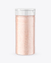 Glossy Clear Jar with Pink Salt Mockup