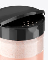 Glossy Clear Jar with Pink Salt Mockup