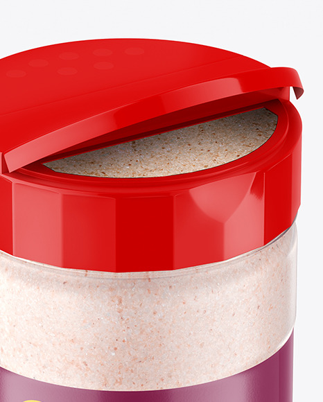 Matte Clear Jar with Pink Salt Mockup Matte Clear Jar with Pink Salt Mockup