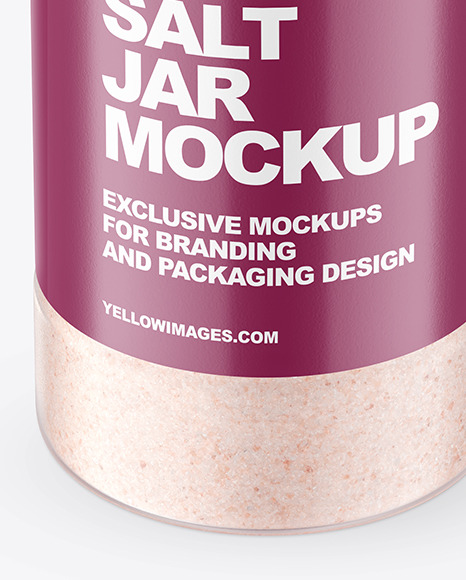 Matte Clear Jar with Pink Salt Mockup Matte Clear Jar with Pink Salt Mockup