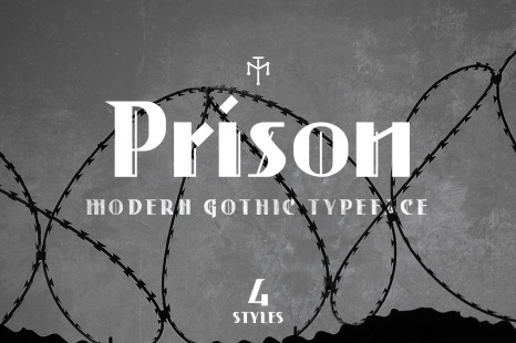 Prison - Modern Gothic Typeface - Dark font