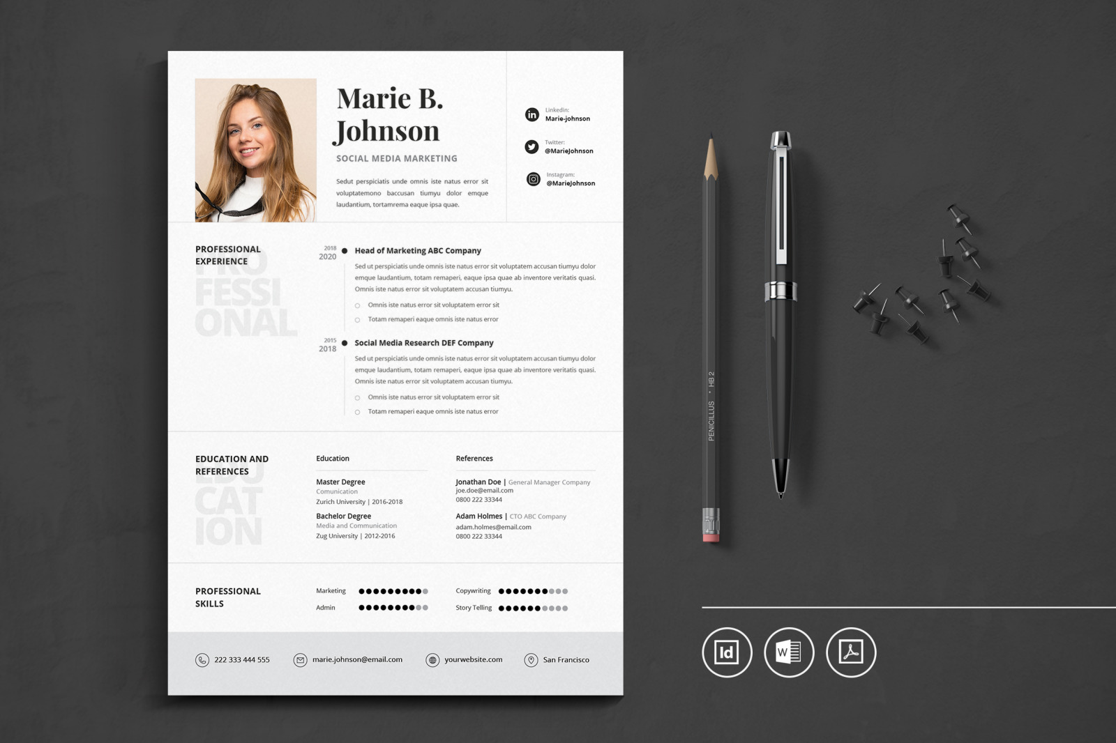 Big Bundle Professional CV Resume Indesign Template