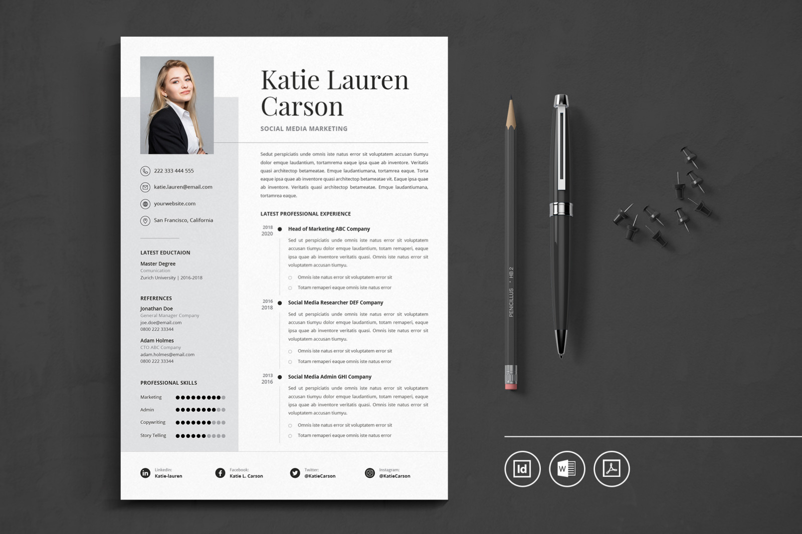 Big Bundle Professional CV Resume Indesign Template