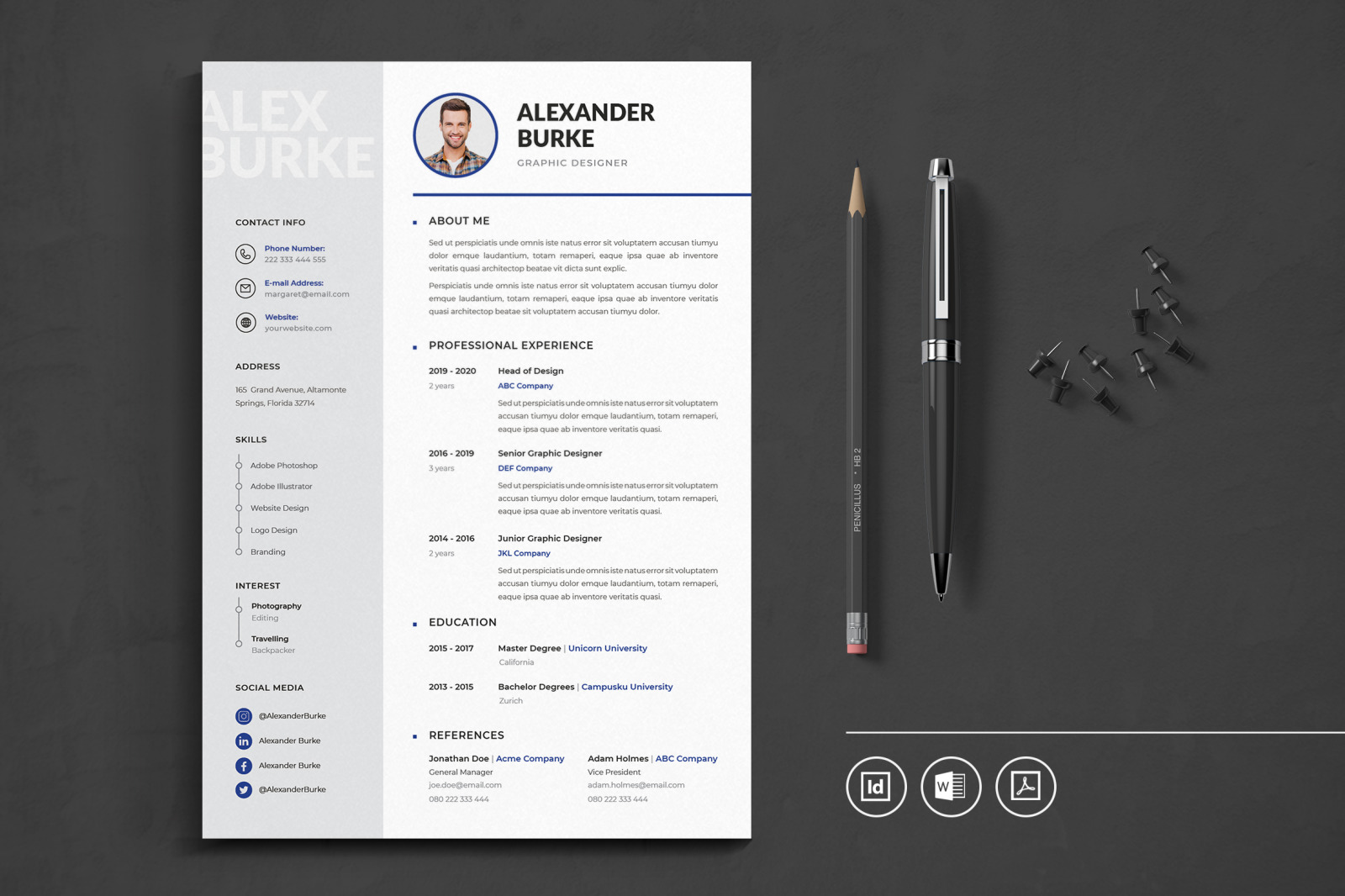 Big Bundle Professional CV Resume Indesign Template