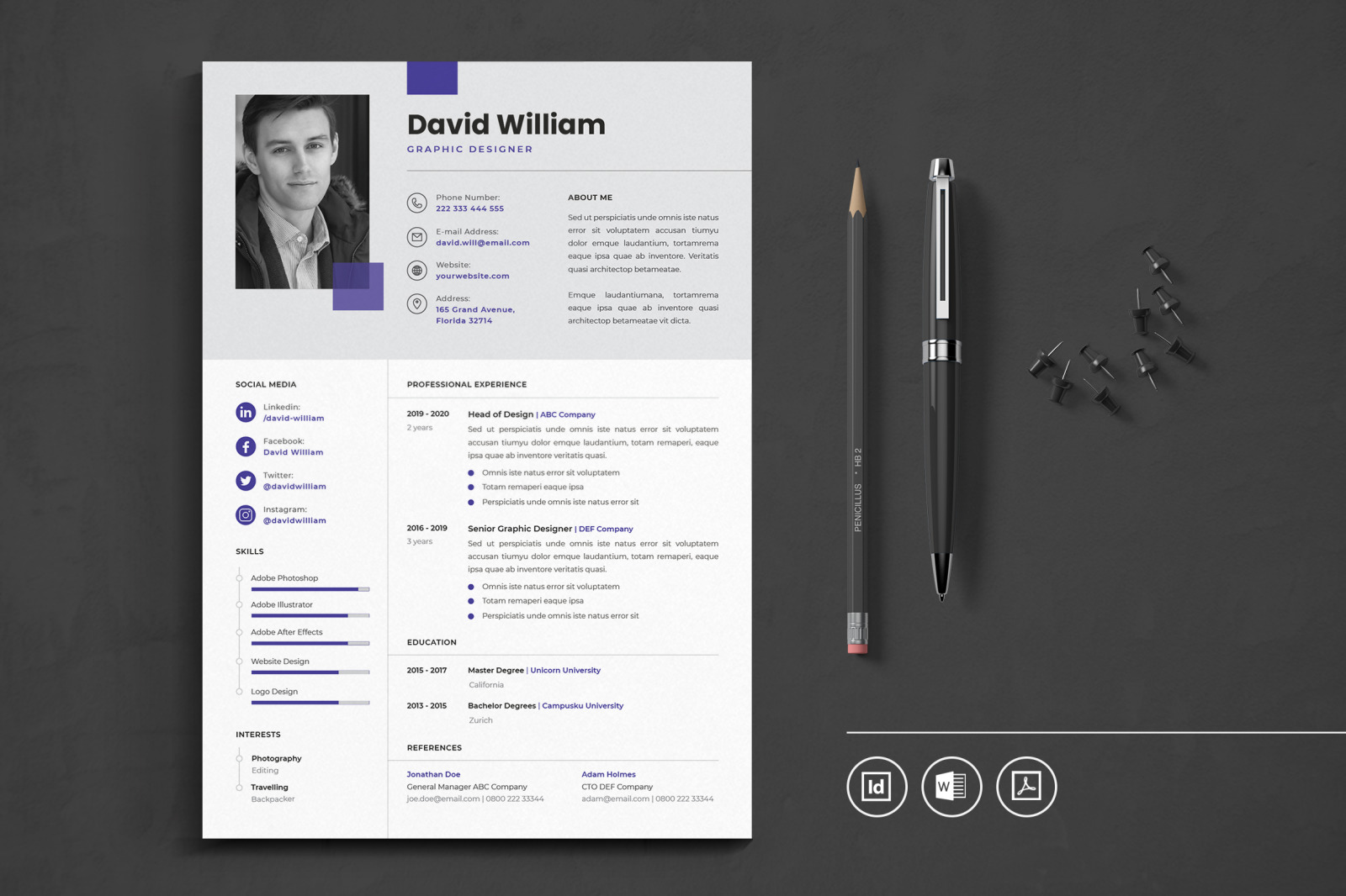 Big Bundle Professional CV Resume Indesign Template