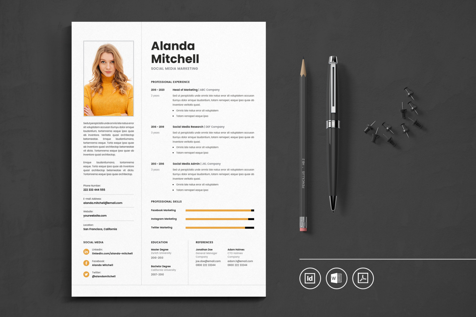 Big Bundle Professional CV Resume Indesign Template