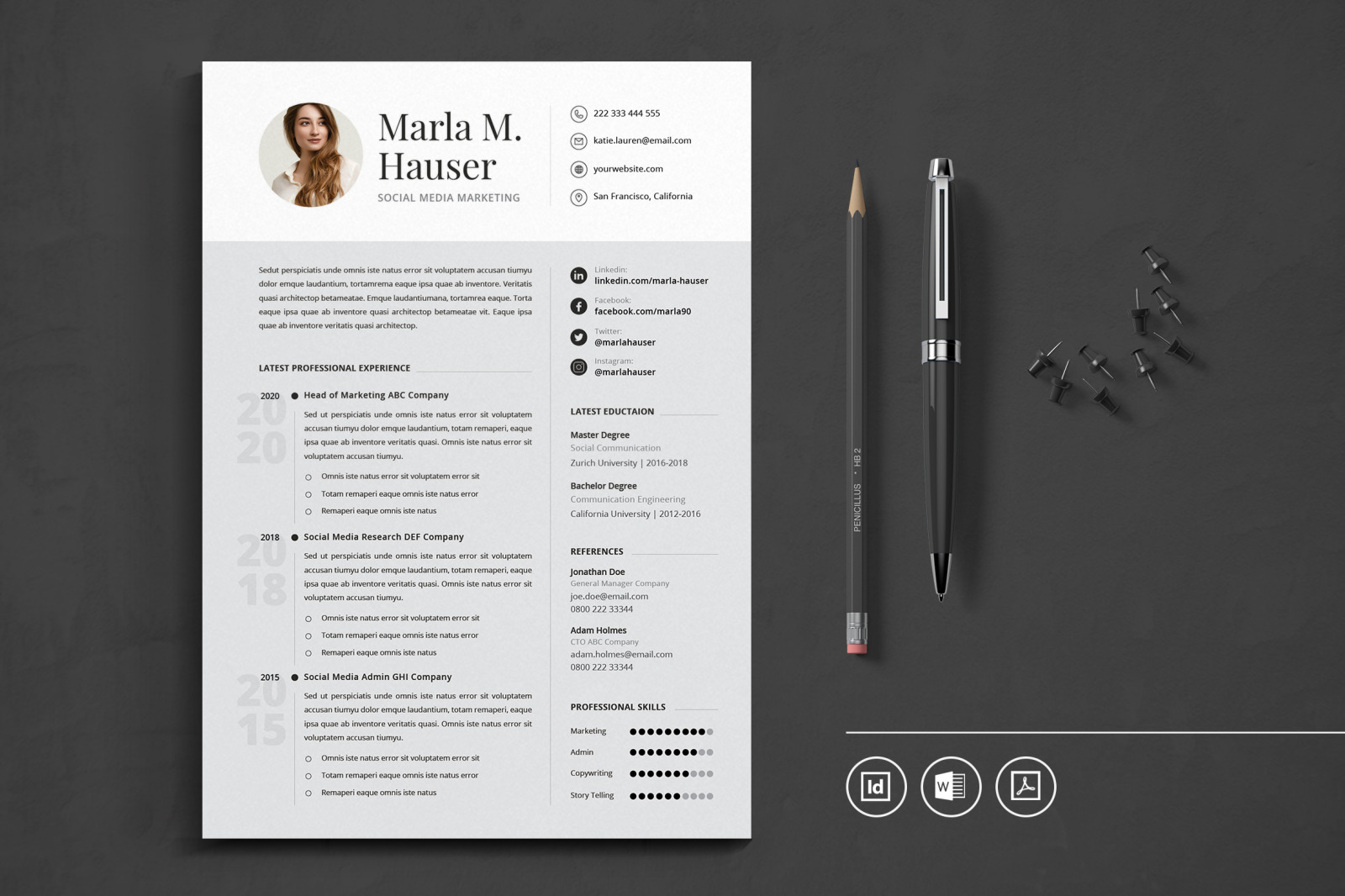 Big Bundle Professional CV Resume Indesign Template