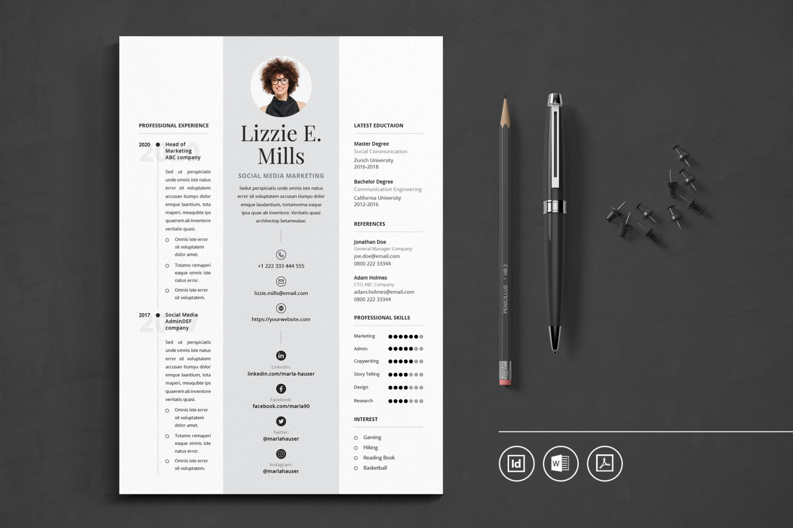 Big Bundle Professional CV Resume Indesign Template