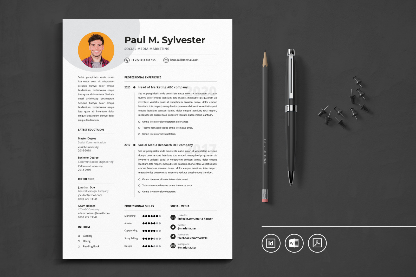 Big Bundle Professional CV Resume Indesign Template