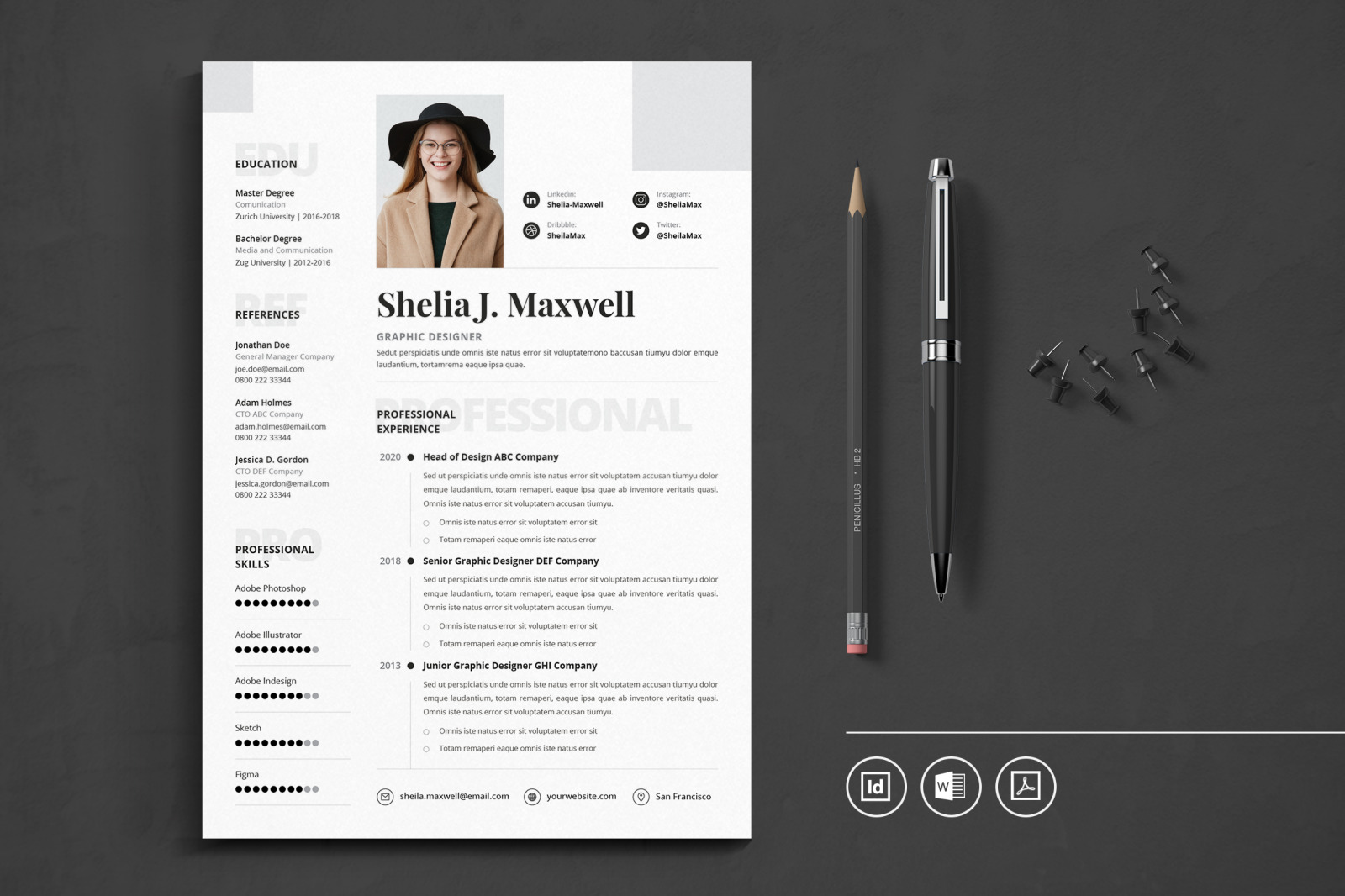 Big Bundle Professional CV Resume Indesign Template