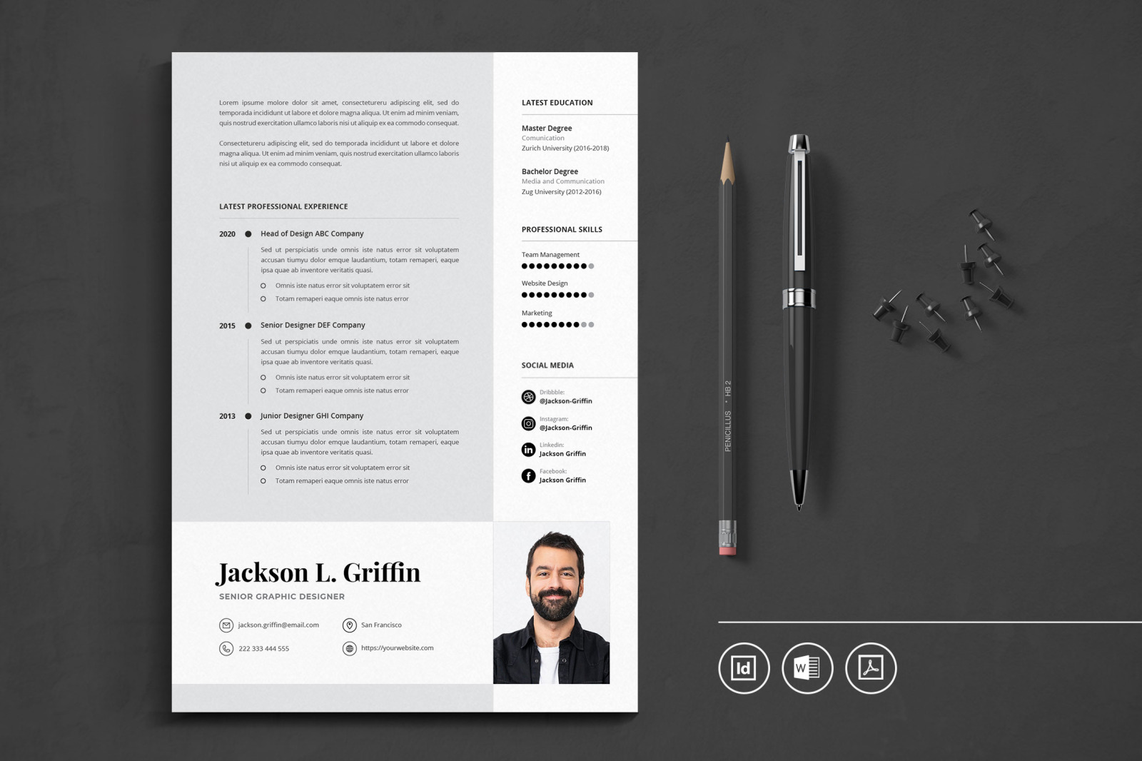 Big Bundle Professional CV Resume Indesign Template