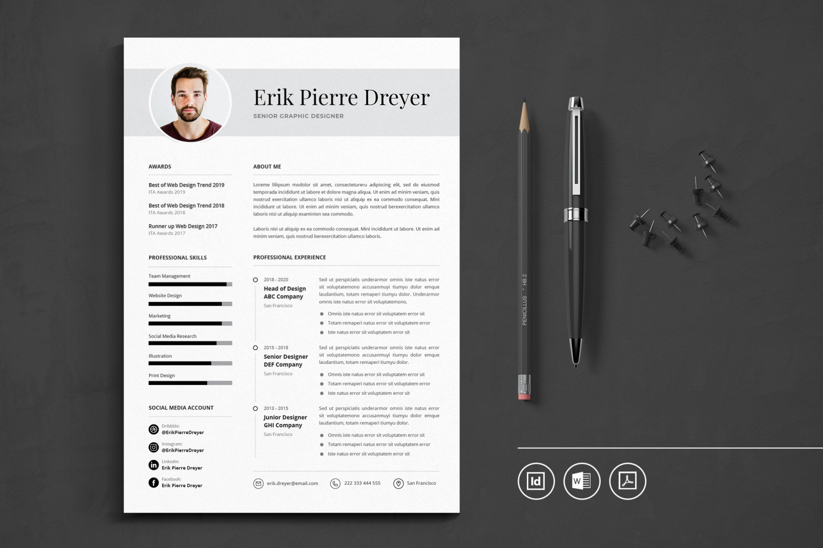 Big Bundle Professional CV Resume Indesign Template