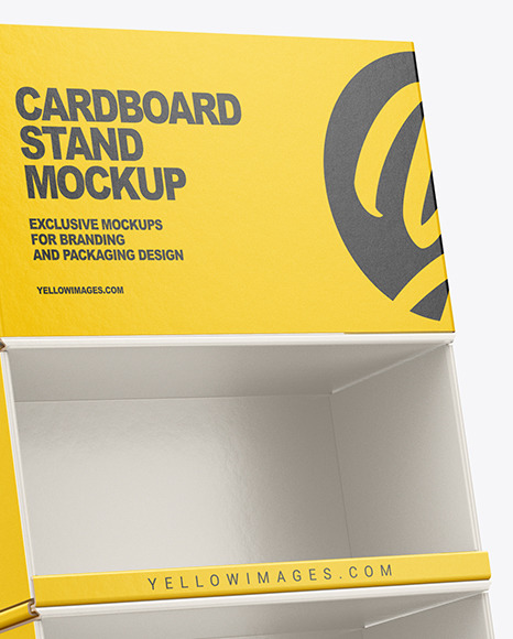 Empty Cardboard Display Stand Mockup