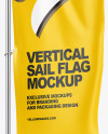 Vertical Sail Flag Mockup