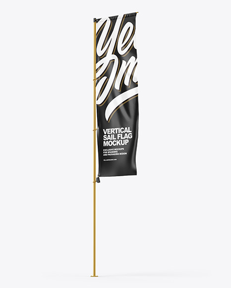 Vertical Sail Flag Mockup