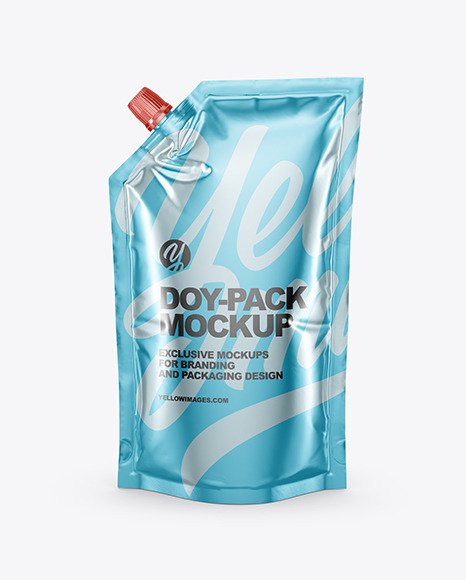 Metallic Doy-Pack Mockup - Front View