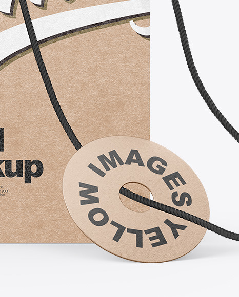 Kraft Label With Rope Mockup