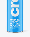 Glossy Whipped Cream Bottle Mockup