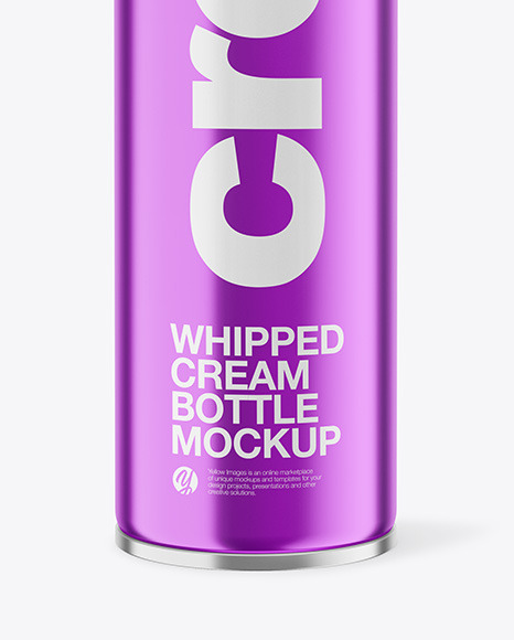 Metallic Whipped Cream Bottle Mockup