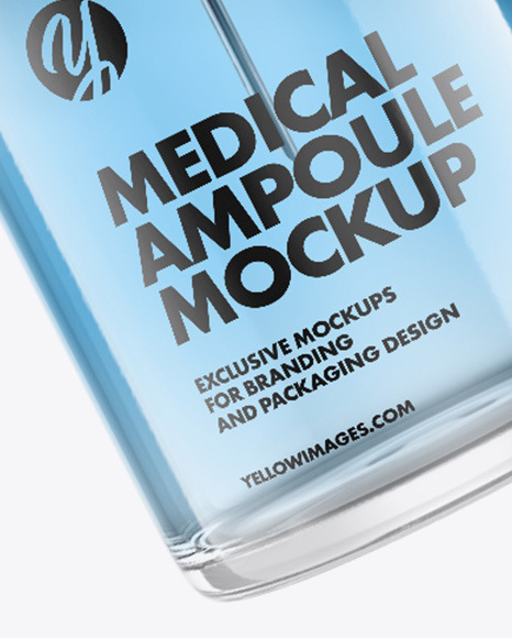 Medical Ampoule with Syringe Mockup