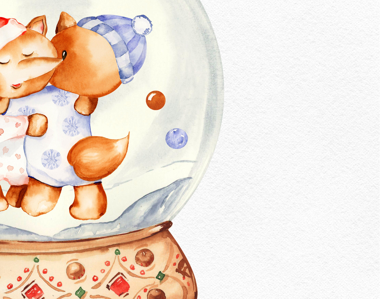 Fox watercolor christmas clipart My first christmas nursery art Cute christmas sleepng fox clipart