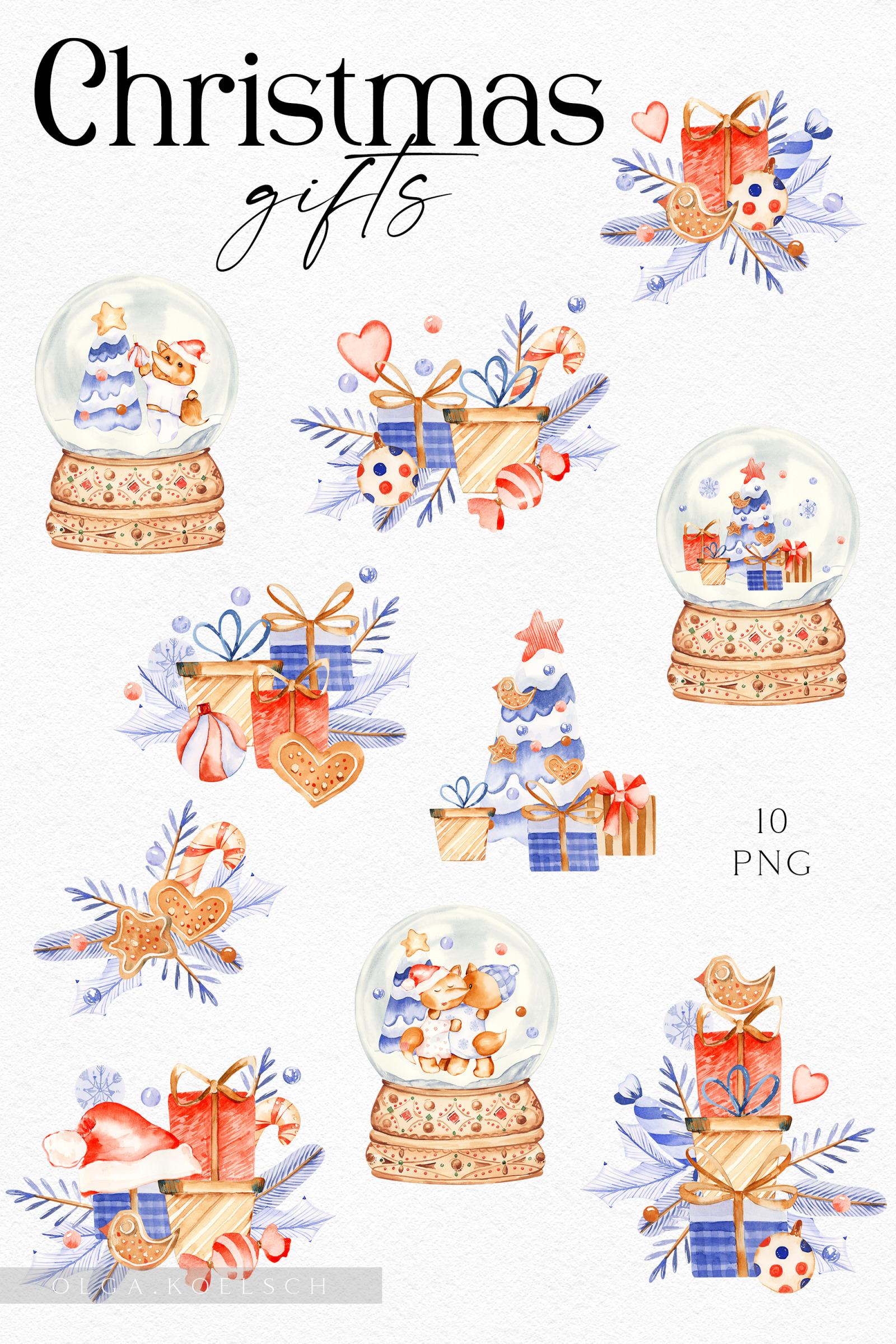 Fox watercolor christmas clipart My first christmas nursery art Cute christmas sleepng fox clipart