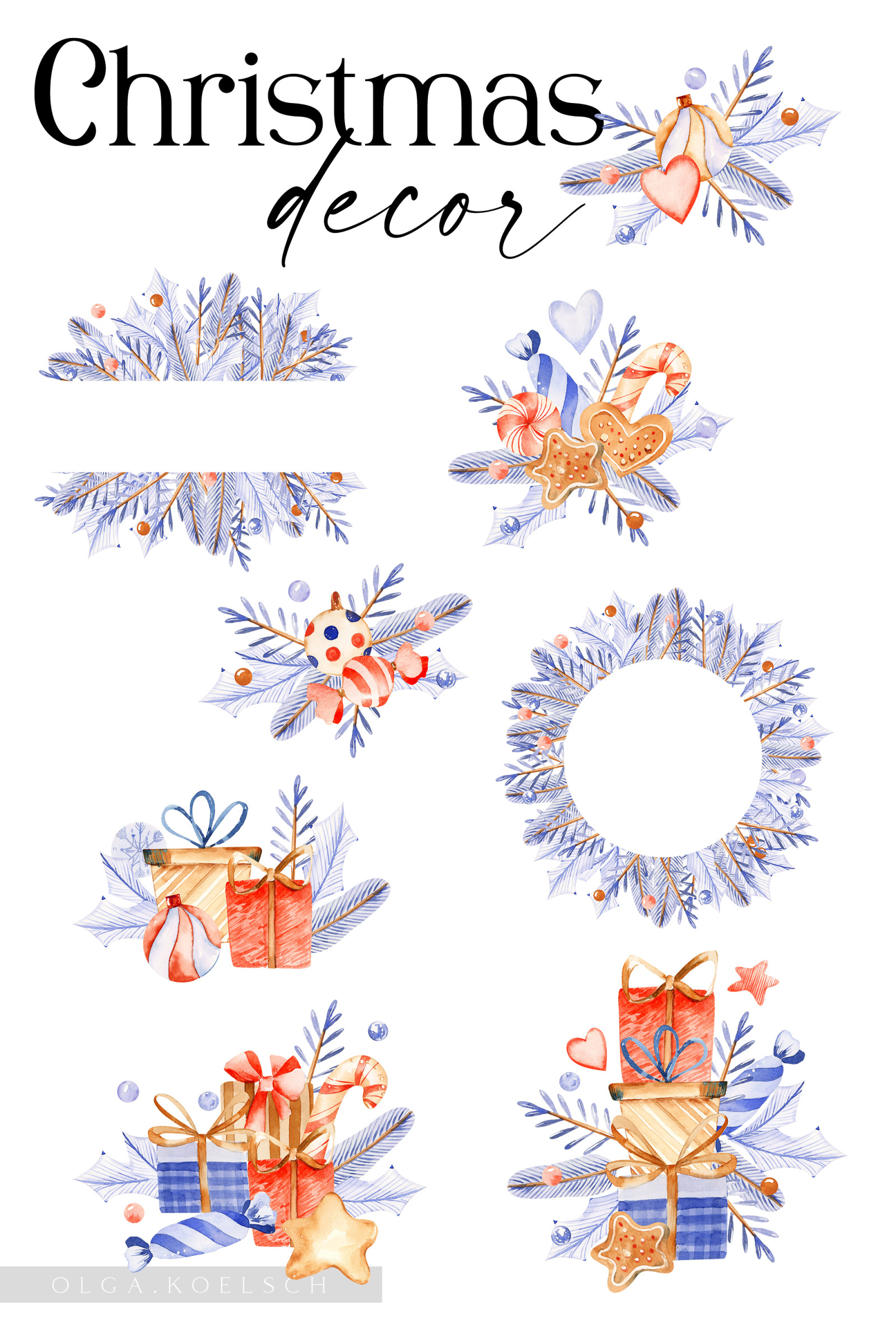 Fox watercolor christmas clipart My first christmas nursery art Cute christmas sleepng fox clipart