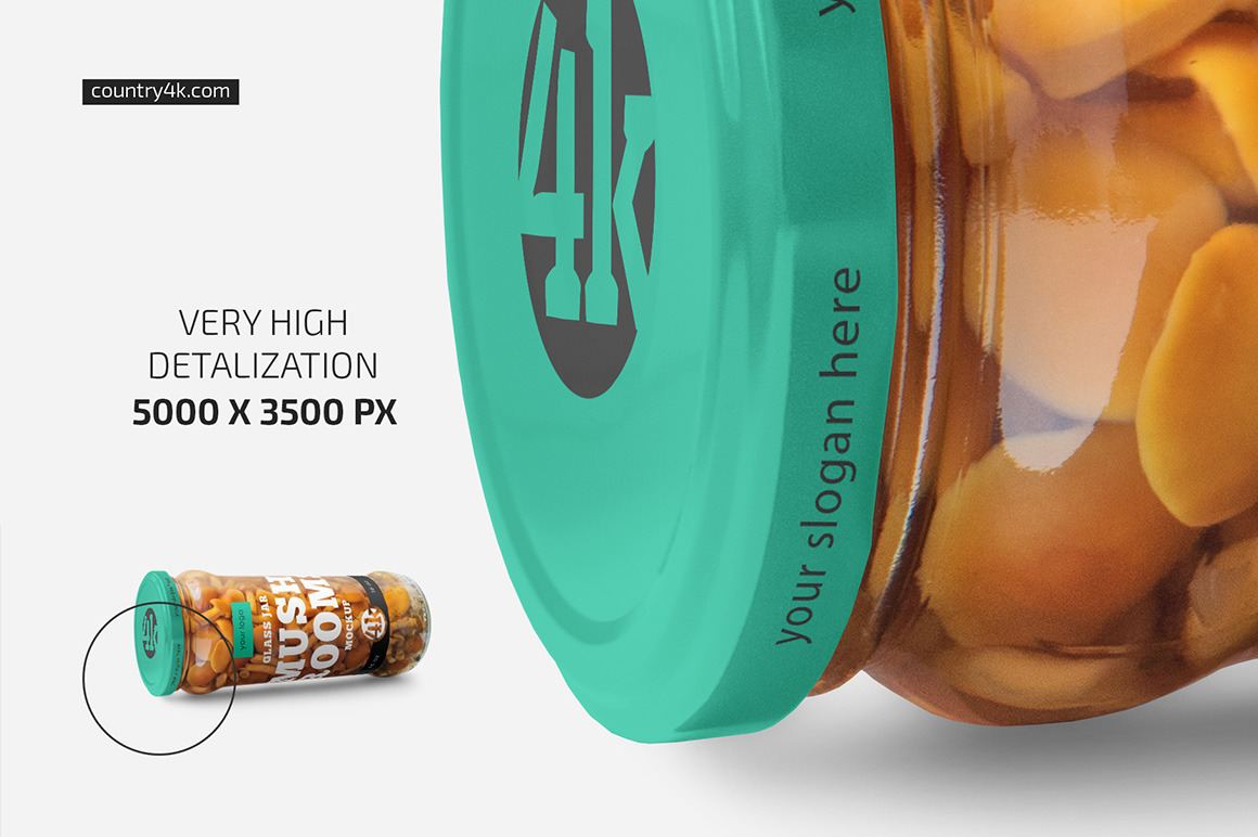 Glass Jar with Mushrooms Mockup Set Glass Jar with Mushrooms Mockup Set