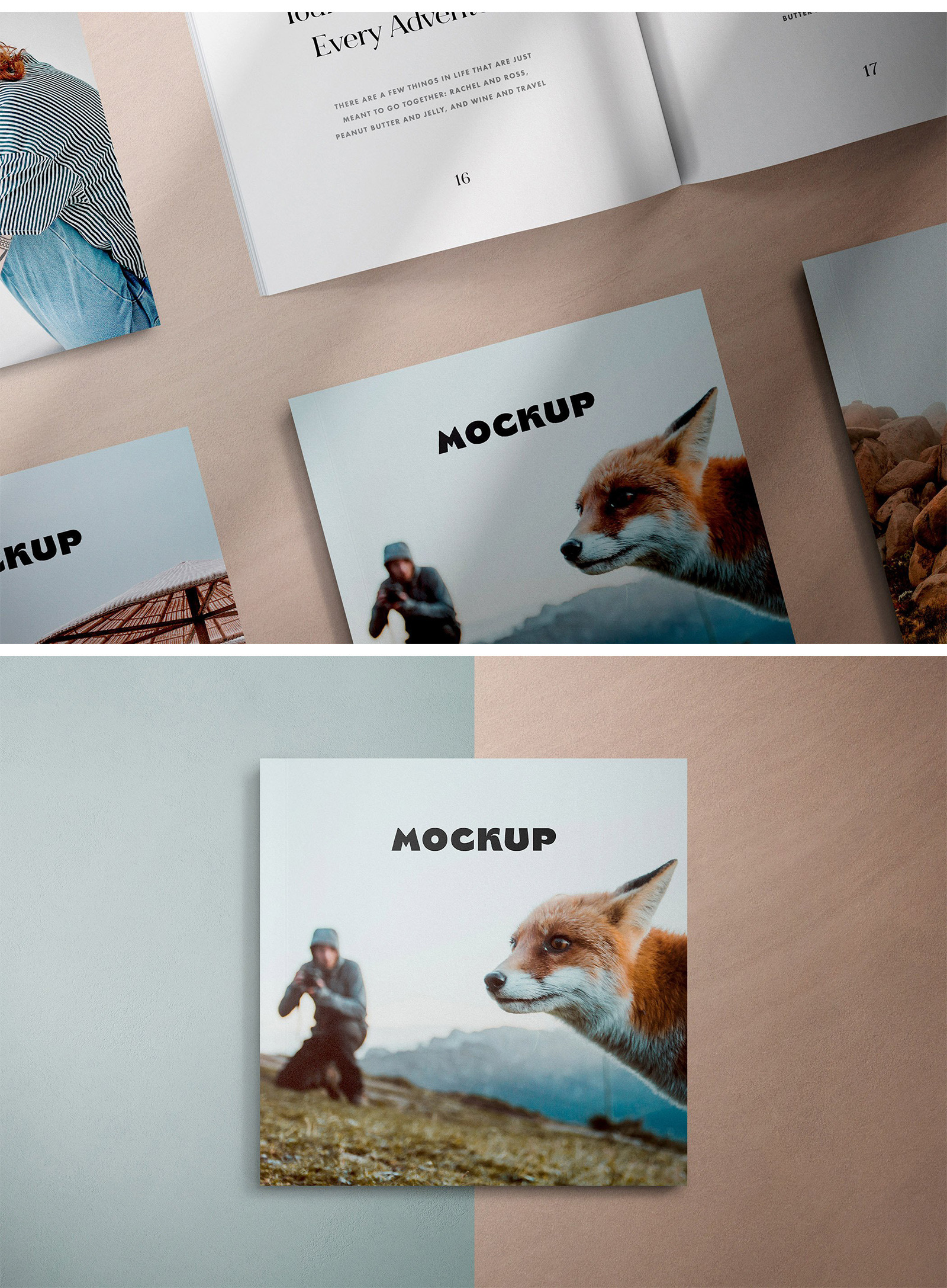 Square Magazines Layout Mockup