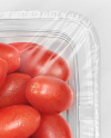 Clear Plastic Tray with Grape Tomatoes Mockup