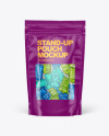 Stand-up Pouch with Gummies Mockup