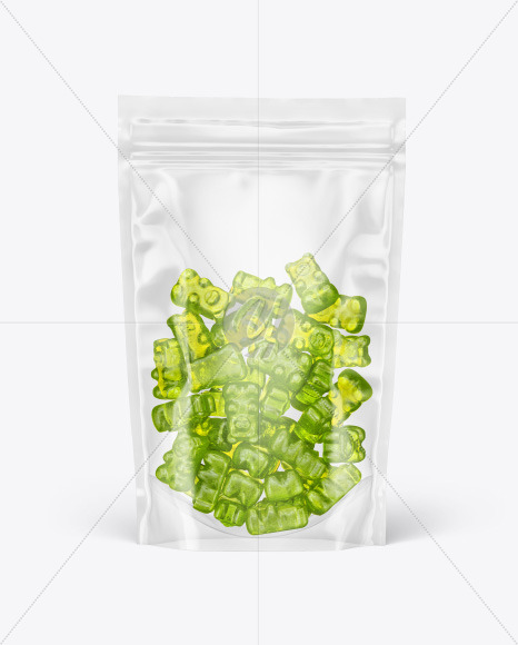 Stand-up Pouch with Gummies Mockup