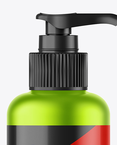 Matte Metallic Sanitizer Bottle w/ Closed Pump Mockup