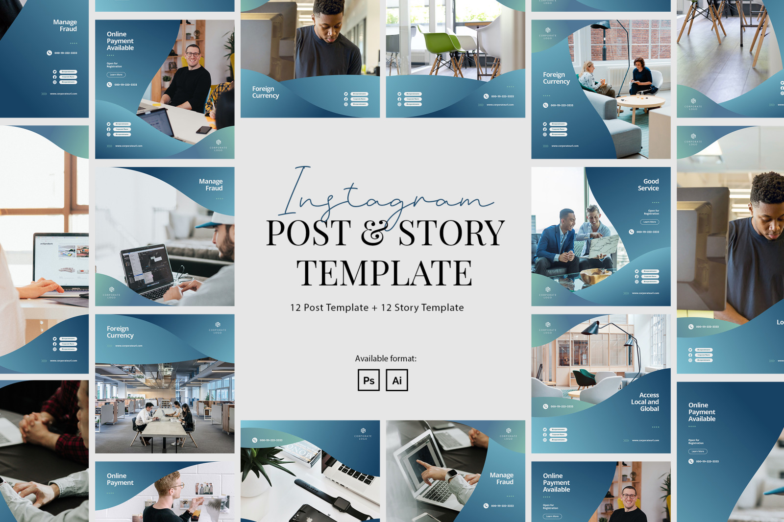 Elegant Corporate Instagram Post Story Template