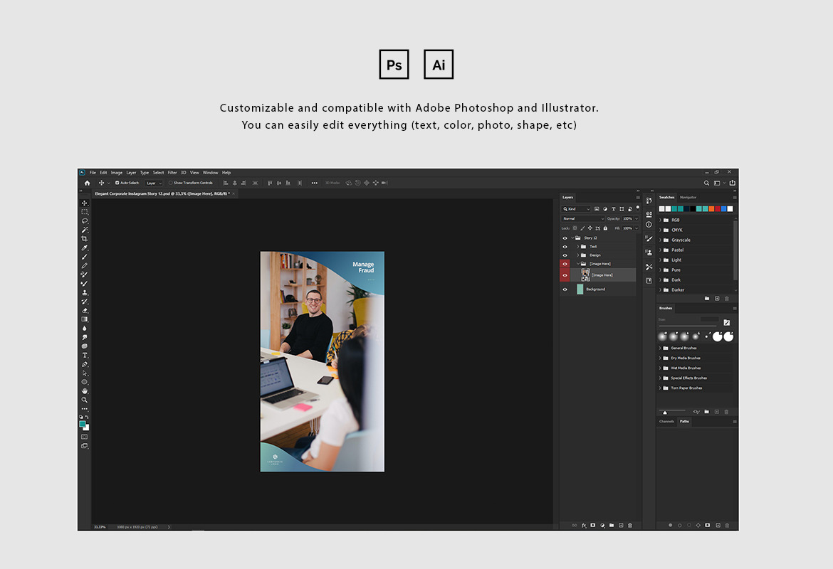Elegant Corporate Instagram Post Story Template