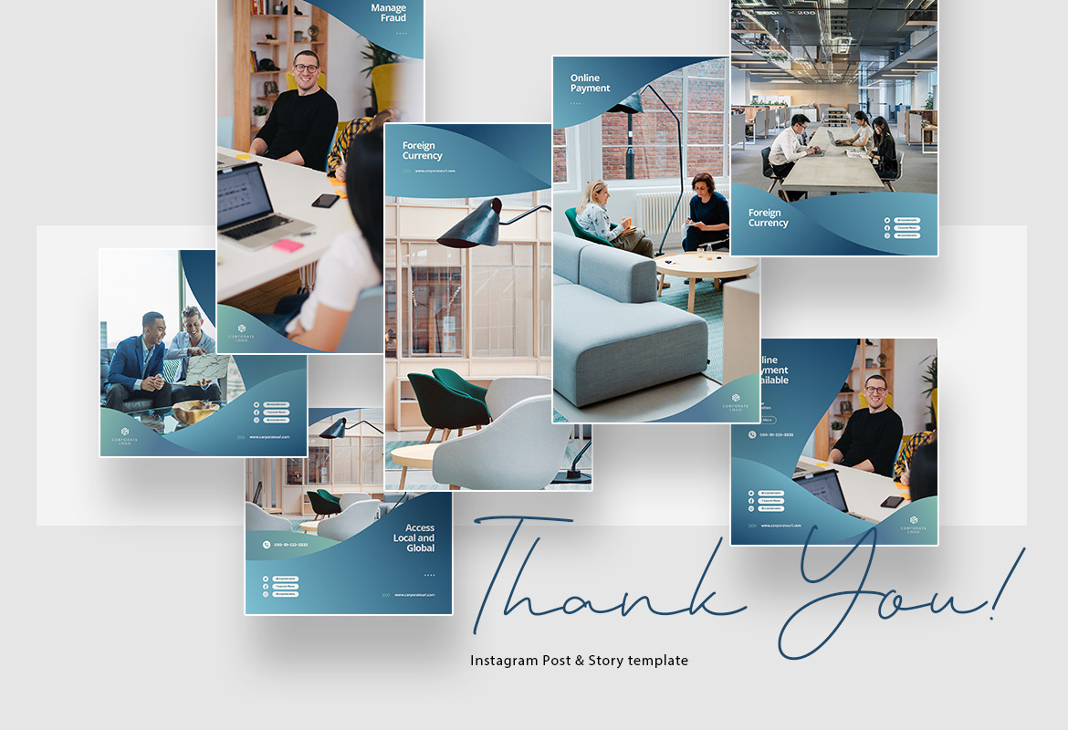 Elegant Corporate Instagram Post Story Template