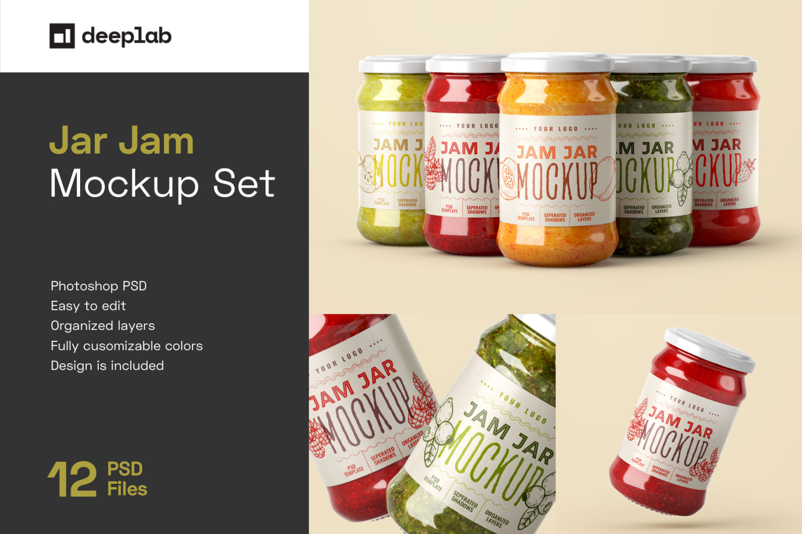 Jam Jar Mockup Set | Label Design Jam Jar Mockup Set | Label Design
