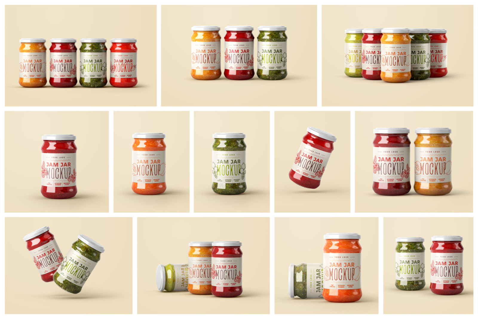 Jam Jar Mockup Set | Label Design Jam Jar Mockup Set | Label Design