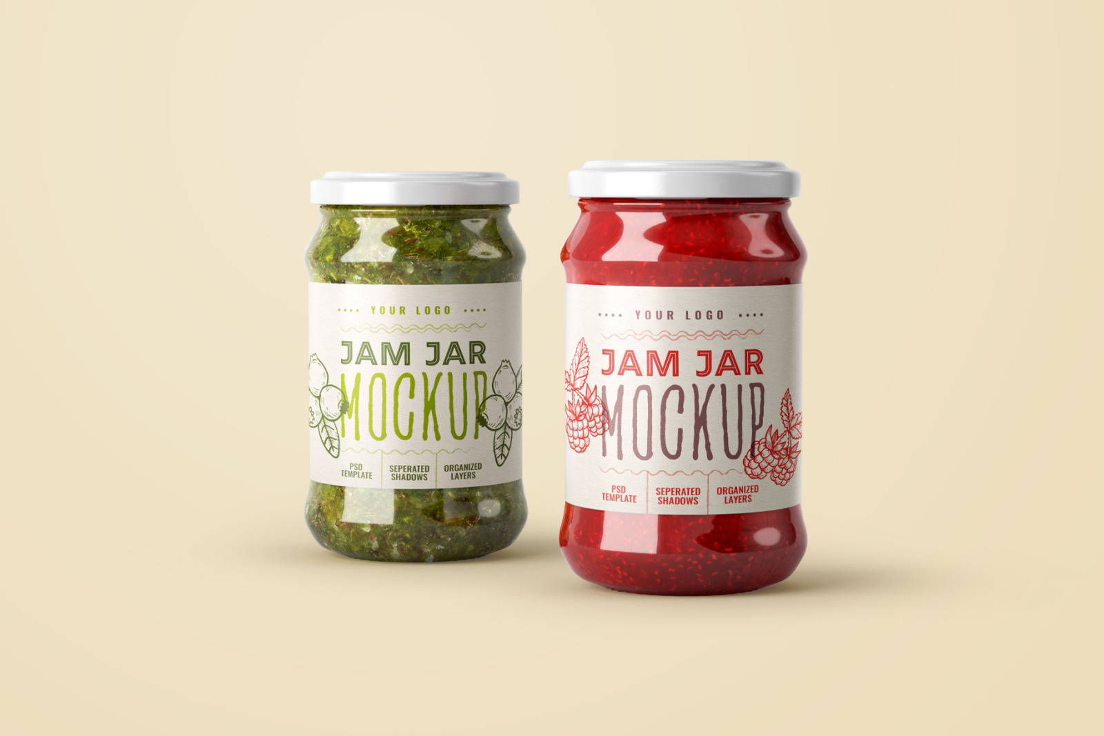 Jam Jar Mockup Set | Label Design Jam Jar Mockup Set | Label Design